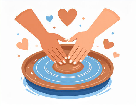 Pottery Wheel Clay Hearts
