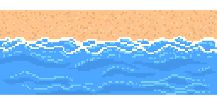 pixel art of beach background
