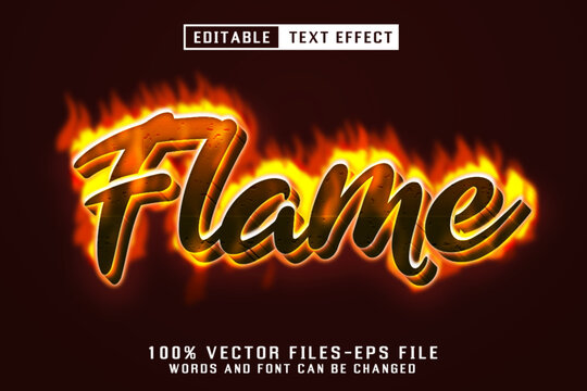 Flame Editable Text Effect