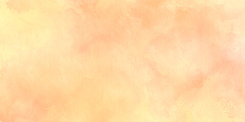 Obraz premium Warm peachy orange watercolor background texture with soft gradient and abstract brush strokes for design and decoration