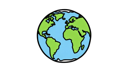 Fototapeta premium Child's drawing of earth a simple representation of our planet