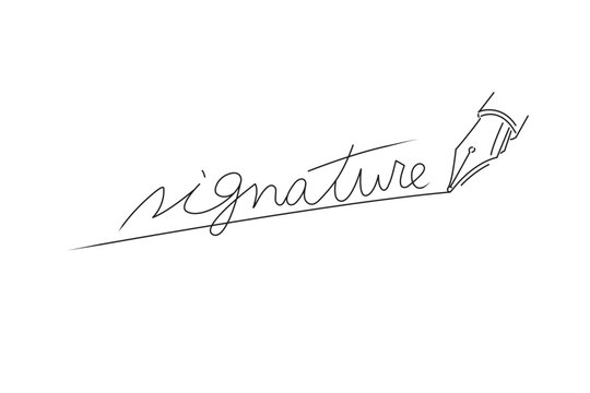 手書きのsignatureの文字と万年筆