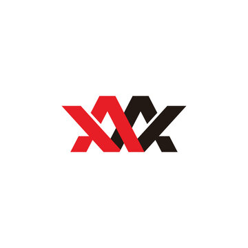 letter maw shadow linked geometric logo vector