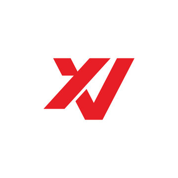 letter yv simple linked geometric logo vector