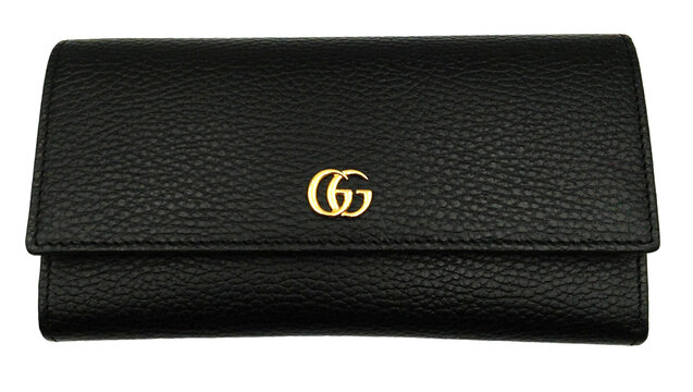 【GUCCI】ブラックレザー長財布