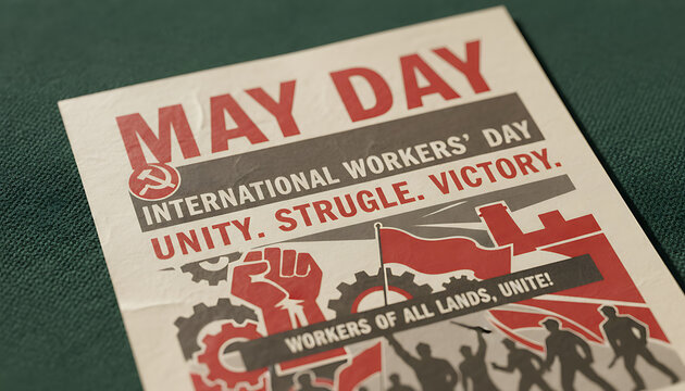 Vintage may day poster art