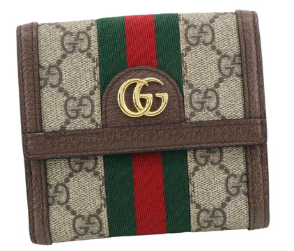 【GUCCI】オフィディア GG ウォレット シェリーライン Wホック財布 