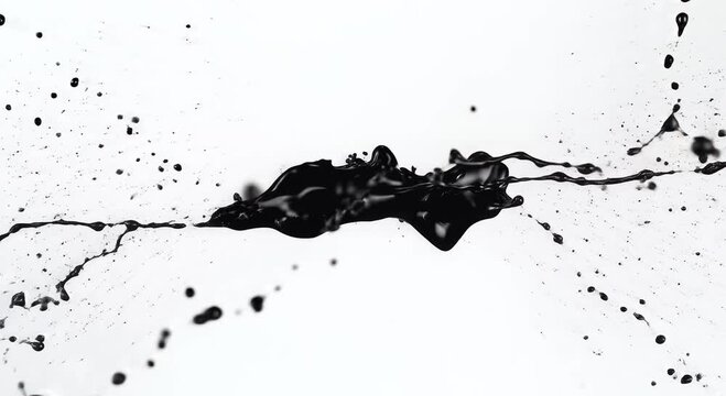 black ink splash abstract on white background