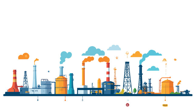 vector illustration of oil um industry