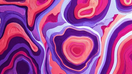 Obraz premium Vibrant, layered organic shapes display rich variations of purple and pink hues.