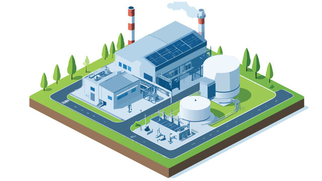 isometric view of an industrial building