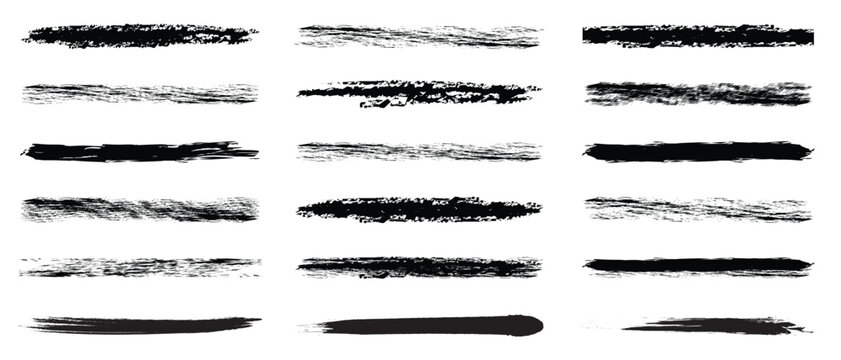 Set of rectrangle shape brush strokes. crayon drawn lines illustrator brush stroke set. abstract grunge banner for graphic design. Texture brushes and modern grunge brush lines. 