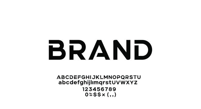 Brand logo design featuring alphabet letters and numbers in a modern vector graphic illustration