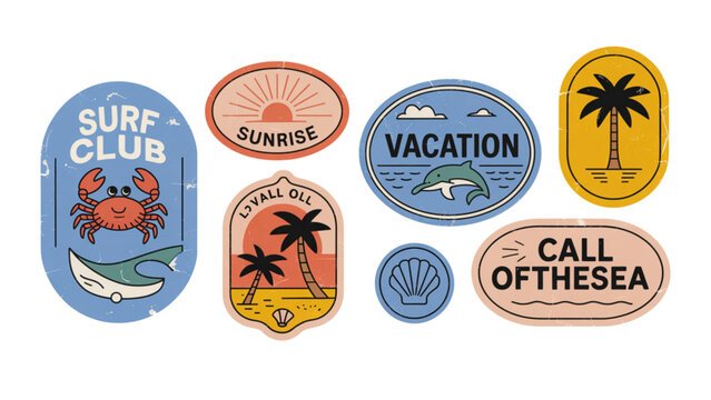 Collection of vintage military and organizational identification badges from various branches Vector