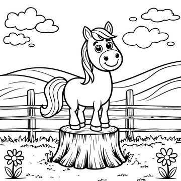 Smiling Horse Coloring Page