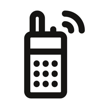 Walkie talkie icon. Discover our modern walkie talkie line icon with a clean and minimal outline icon design for communication and outdoor activity themes.