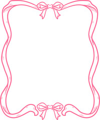 Naklejka premium Ribbon Frame Border Elegant Hand Drawn Clipart