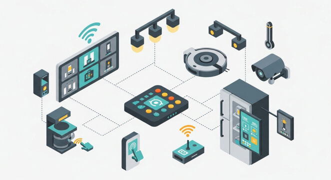 Smart Home Technology Devices Connected Network.
