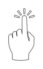 Obraz premium Clicking hand cursor icon, interactive pointer symbol, user interface element, web design vector graphic, digital interaction illustration