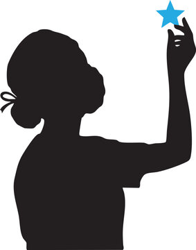 Nurse Reaching for Star Silhouette SVG - Inspirational Nursing Graphic for T-Shirts, Healthcare Graduation Gifts, and Medical Professional Crafts