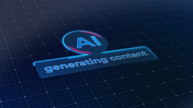 Video animation of a generative AI user interface during the loading process, which generates content and features a lighting effect. Futuristic user interface in action, artificial intelligence syste
