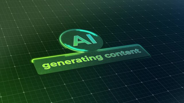 Video animation of a generative AI user interface during the loading process, which generates content and features a lighting effect.