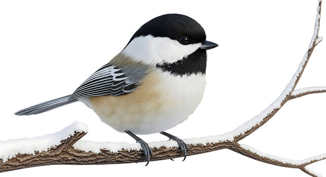 A black-capped chickadee perched delicately on a branch