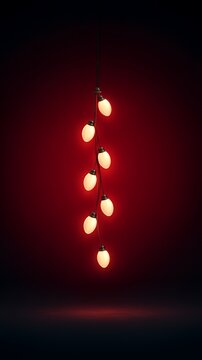 Scarlet Glow String Lights: Warm Ambient Hanging Lamps for Decor