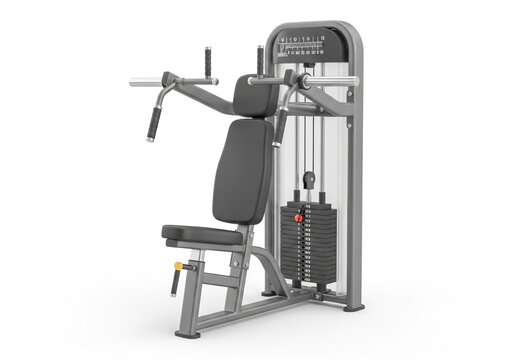 Person using a seated chest press gym machine for upper body workout