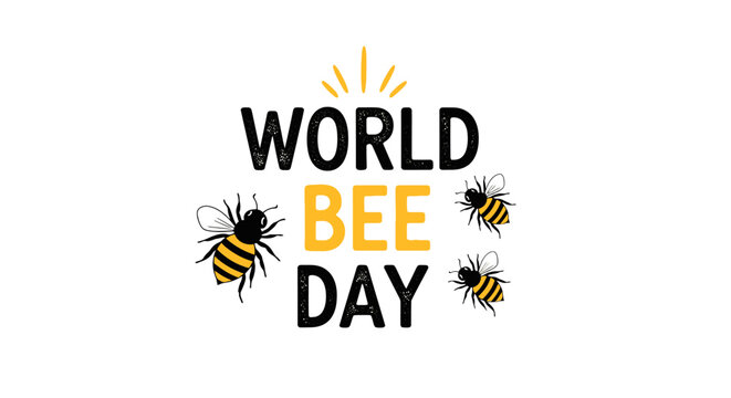 Bees flying around World Bee Day.