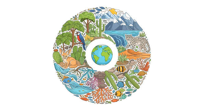 Colorful illustration of the earth.