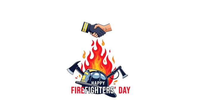 Fire Fighters Day Rescue Logo Emblem.