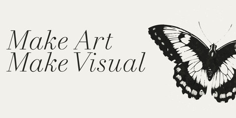 Black and white butterfly illustration with inspiring text overlay © Mamata