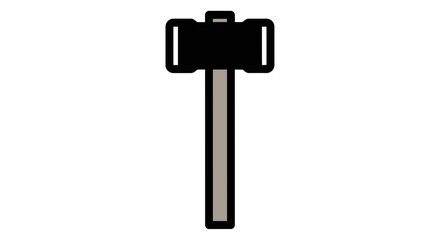 Naklejka premium Black hammer tool icon graphic symbol.