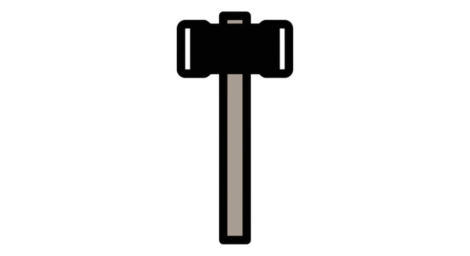 Black hammer tool icon graphic symbol.