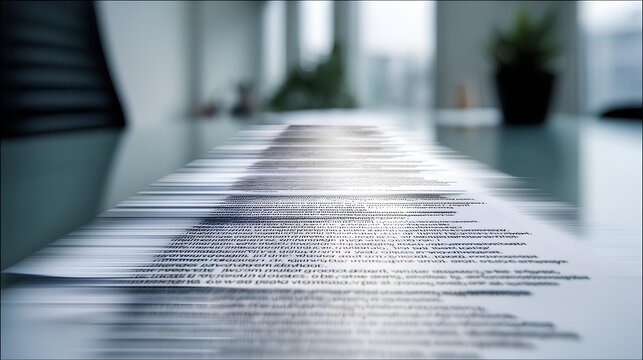 Business Documents in Focus: A dynamic perspective of business documents, strategically placed on a sleek table, representing the core of corporate activities. 