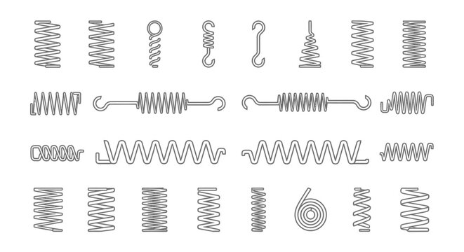 collection of various spring types including compression extension and torsion springs