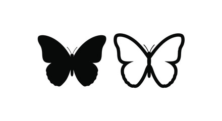 Two butterflies one dark and one light presented as a silhouette © Mdarif
