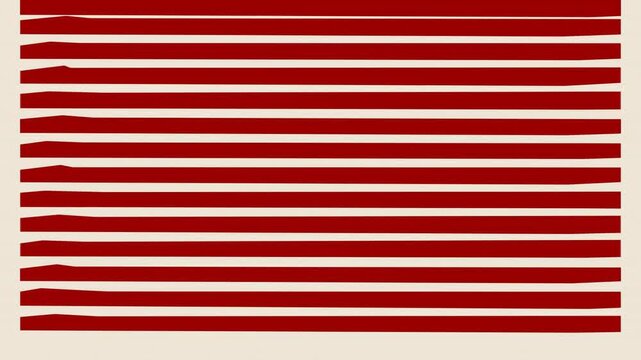 A series of alternating red and beige horizontal stripes creating a dynamic pattern
