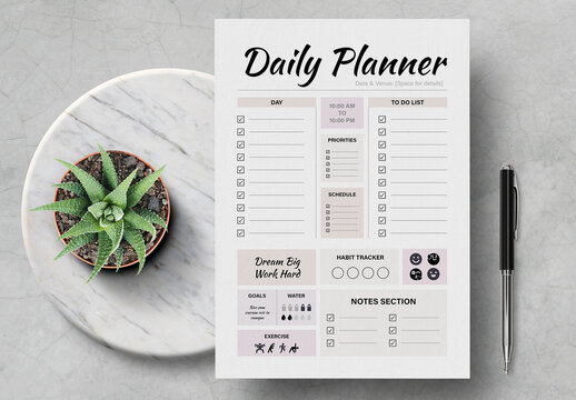 Daily Planner Design Template
