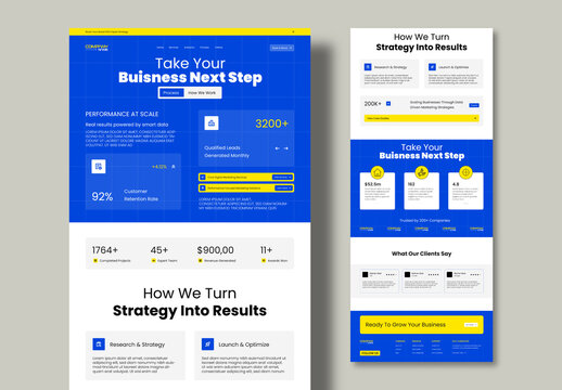 Business Landing Page UI Design Modern Website Template