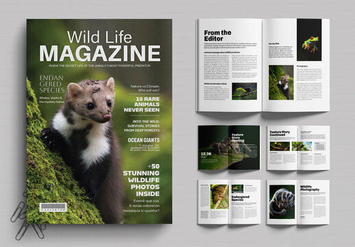 Wildlife Photography Magazine Template