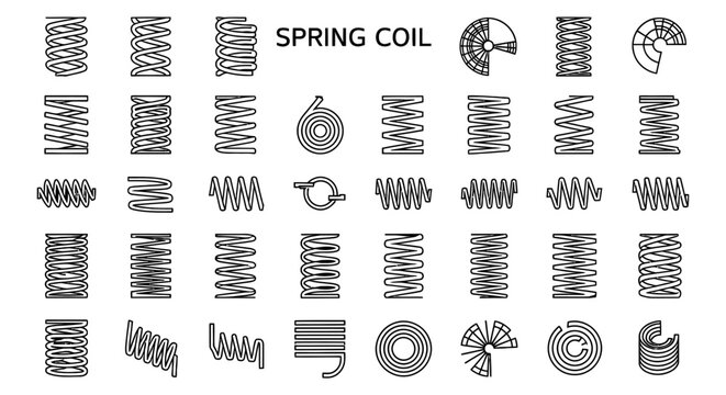 collection of various spring coil designs and types graphic resources