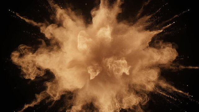 シャンパンベージュ 炎爆発 火の玉が弾ける 黒背景