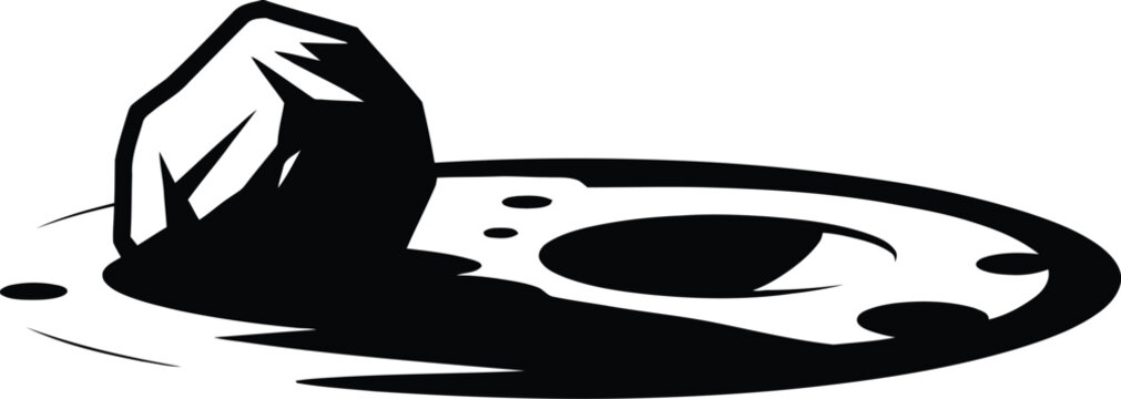 Black and White Abstract Rock Formation and Circular Shape boulder circle