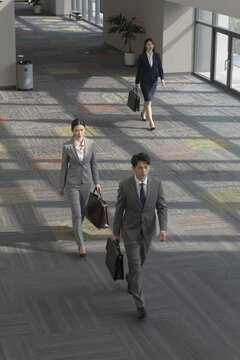 business people walking on the street