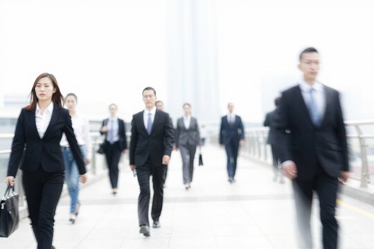 group of business people standing in a row