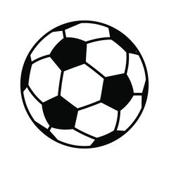 Fototapeta premium Classic black and white soccer ball illustration isolated on white background.