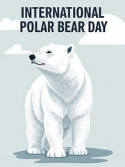 Fototapeta premium Illustrated polar bear celebrating international polar bear day design