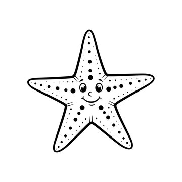 Smiling starfish vector illustration, cartoon sea star
